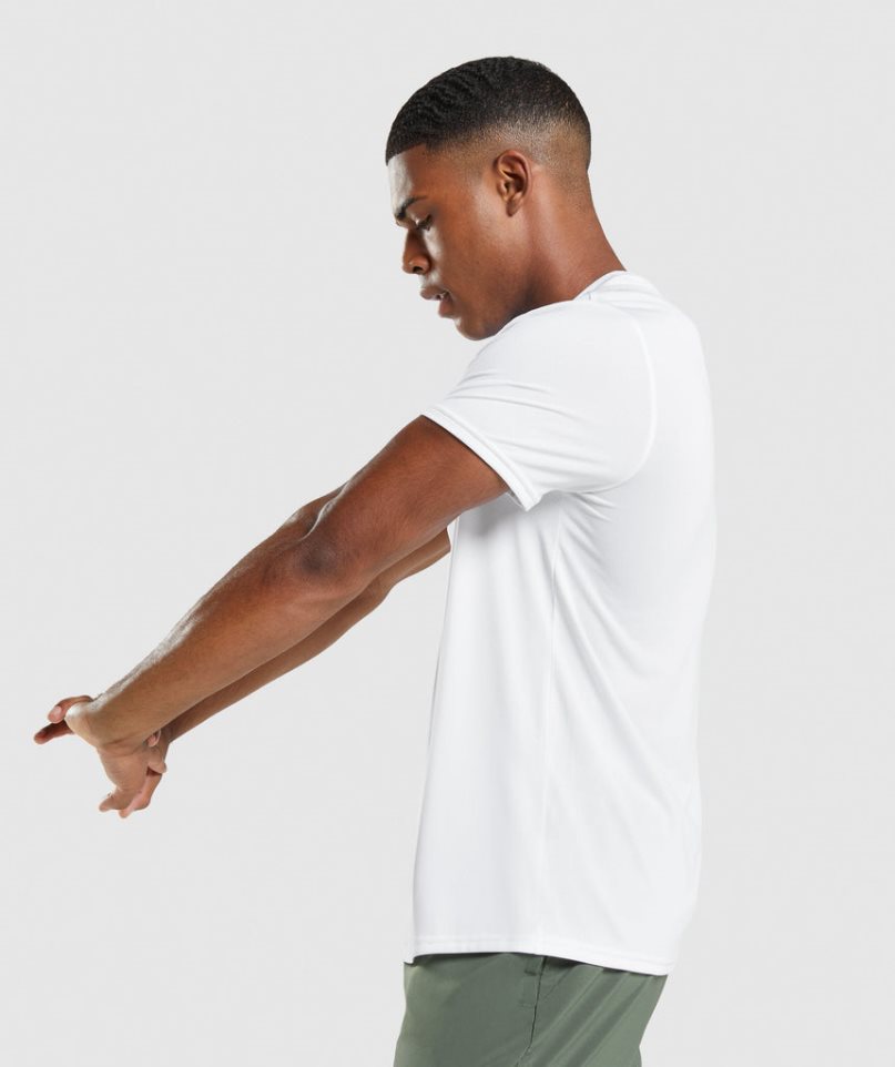 Men's Gymshark Arrival Regular Fit T-Shirts White | CA 1D0N76